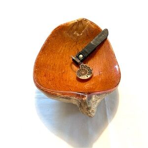 Handcrafted Coconut Husk Bowl Resin Trinket Dish Boho Decor